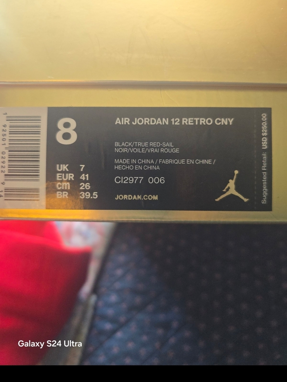 Jordan Air Jordan 12 Retro CNY Black/True Red-Sail - Picture 6 of 6